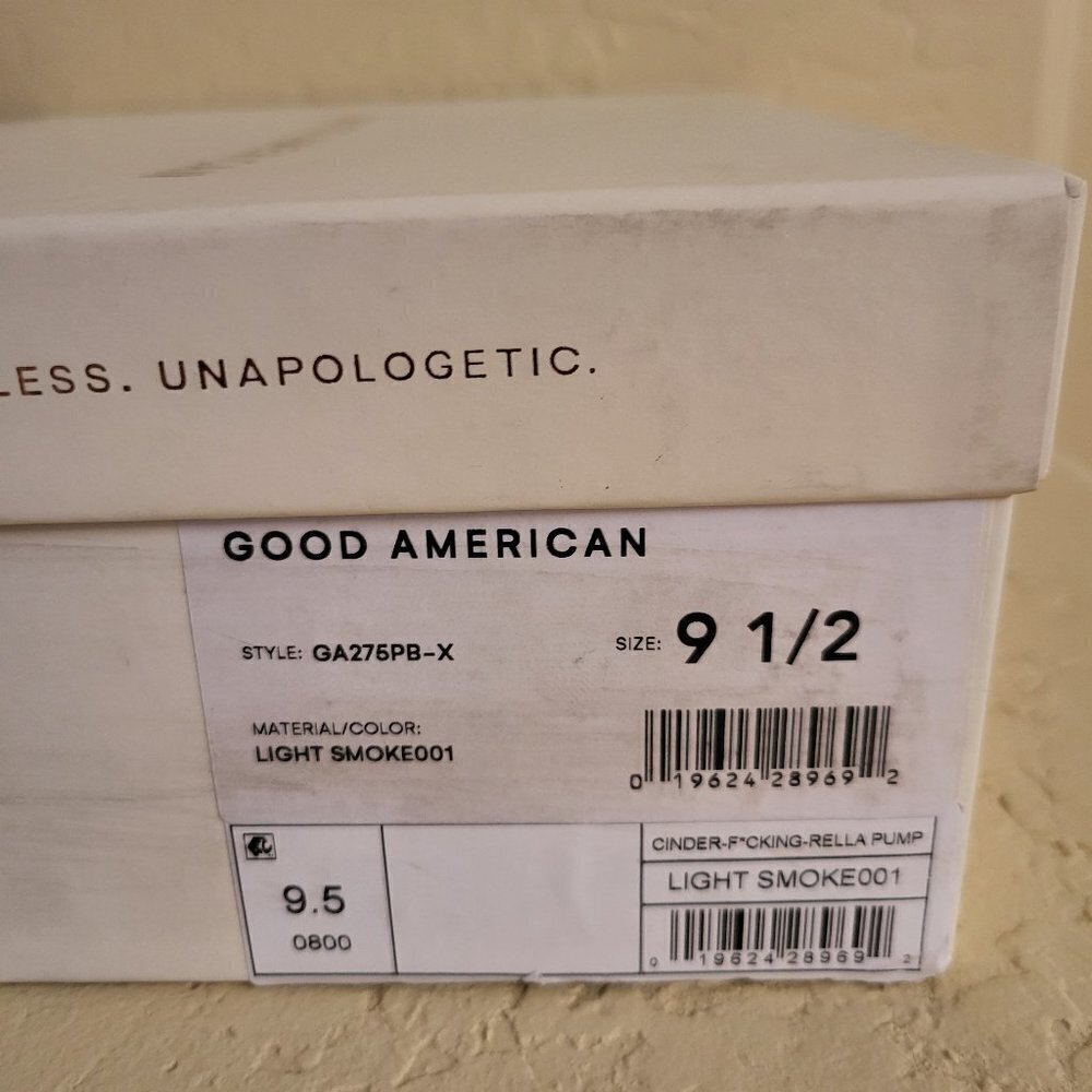 New Good American Cinder-f*cking-rella Pumps - Light Smoke Size 9.5 NWT - Picture 12 of 12